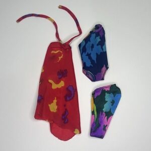 Vintage 1985 Tropical Barbie Doll Replacement‎ Bathing Suits & Cover Up